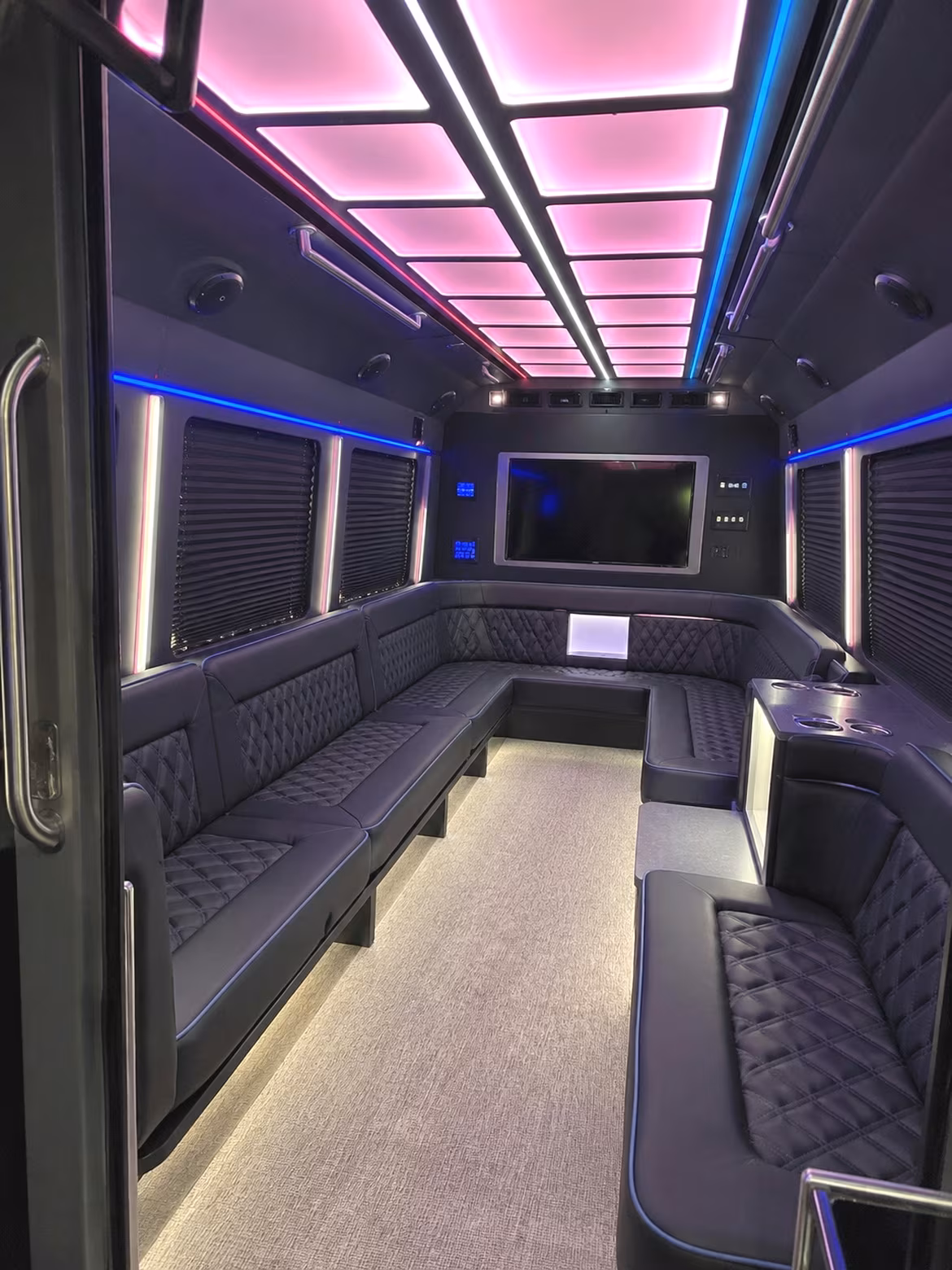Chandler Private Event Transportation party bus interior