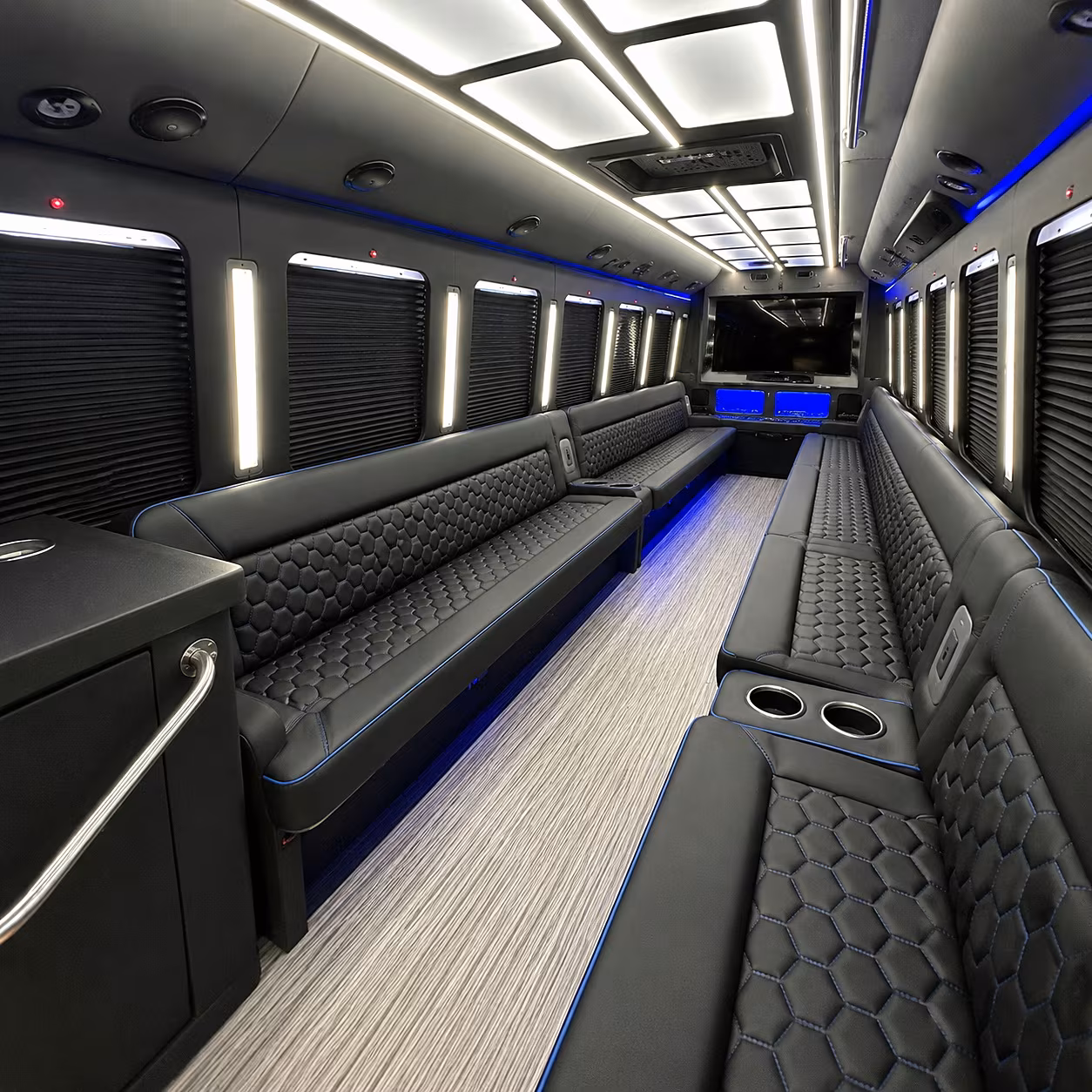 Chandler Private Event Transportation party bus interior