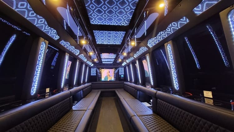 Peoria 40 Passenger Limo Bus Interior